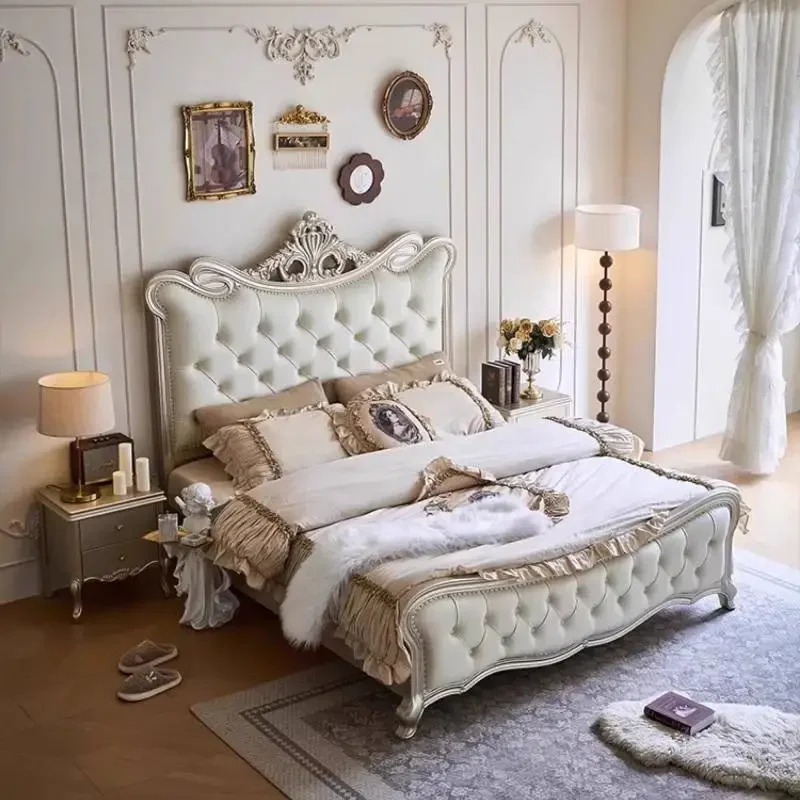 سرير مزدوج للفتيات بتصميم أوروبي، سرير تخزين متعدد الوظائف، سرير فاخر بحجم كينغ، أثاث غرفة نوم Sun Letti Matrimoniali