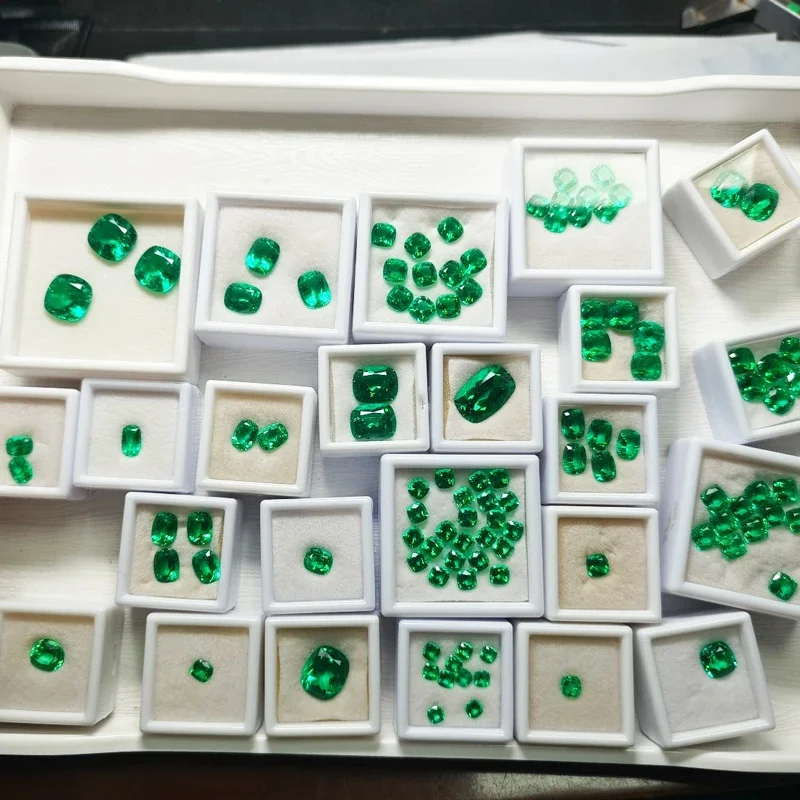 

Cushion Cut Square Shape Lab Grown Columbia Emerald The Charms of DIY Jewelry Making with Certificate Factory Wholesale Price