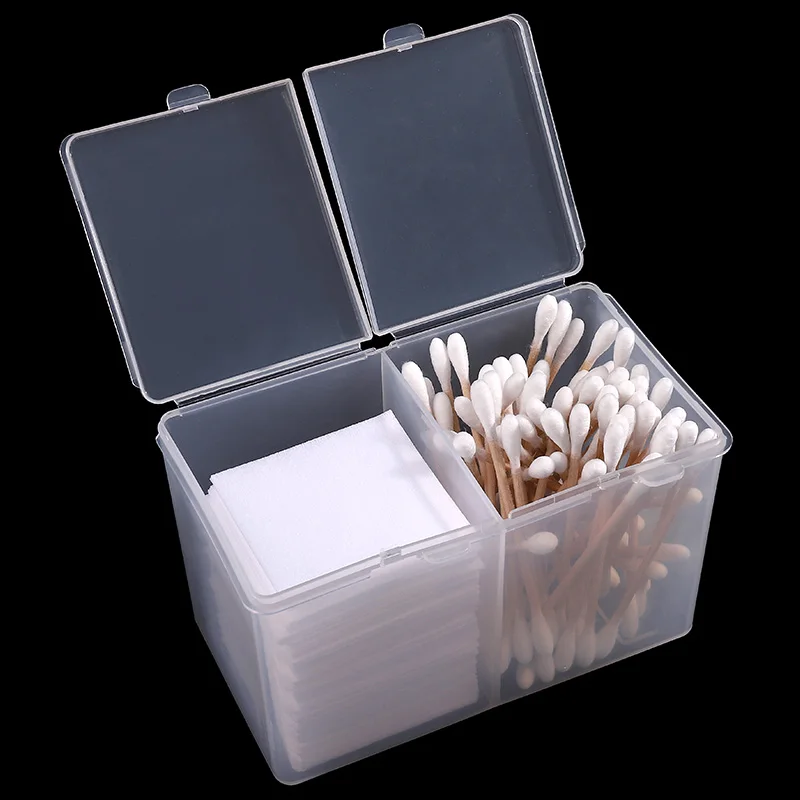 Nail Art Storage Box for Wipes Pads Swab Cotton Rods Manicure Organizer Portable Nails Supplies Accessories Container Tool Case