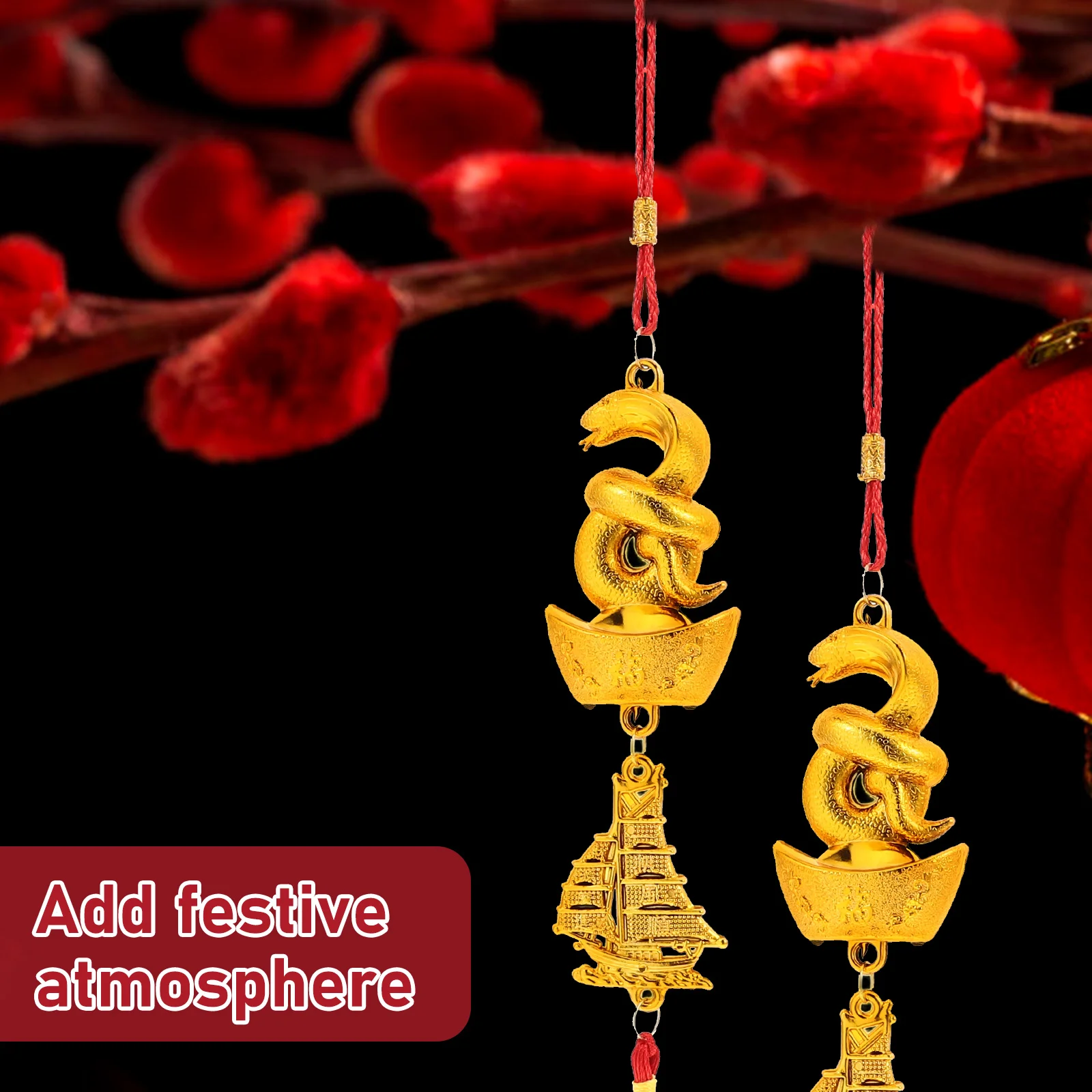 

4pcs Snake Year New Year Decoration Pendant Hanging Ornaments Tassel Decorations Car Bonsai Chinese Style Festival Supplies