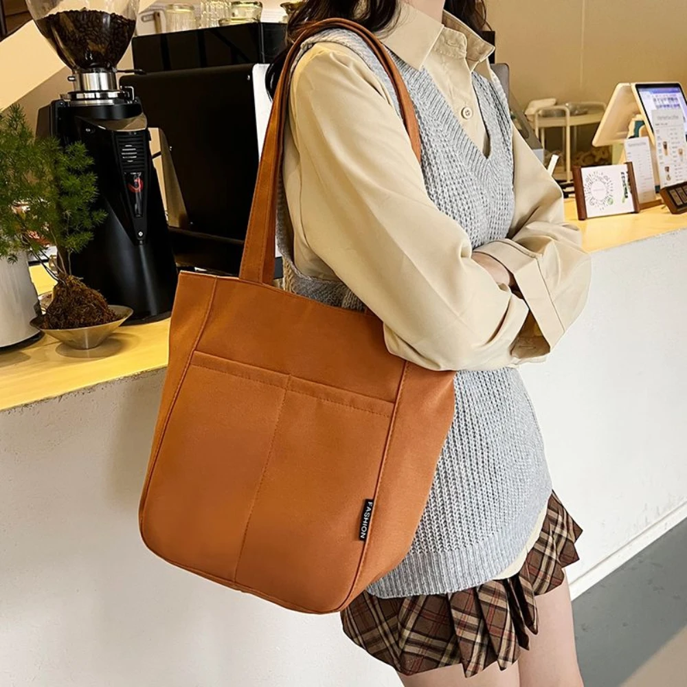 Canvas Tote Bags for Women Large Capacity Fabric Shoulder Bag with Zipper Female Cotton Handbag Purse
