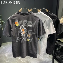 Men's T-shirt Doll Printing Neutral Short Sleeve T Shirt Summer Casual 100% Cotton Fashion Slim Basic Tops Fabric Clothing