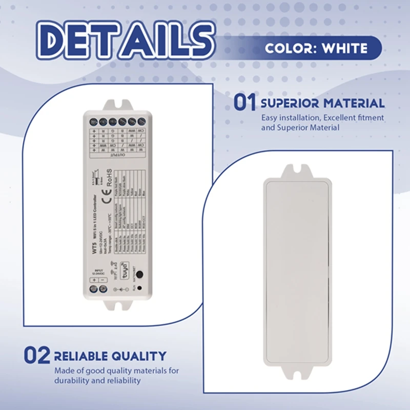 LED 컨트롤러 Tuya LED 컨트롤러 5 in 1 디머 CCT RGB RGBW RGBWW RGBCCT