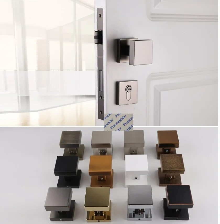 

Conceal Passage Bedroom Door Lockset With Square Knob Gold Antique Bronze Chrome Matte Black