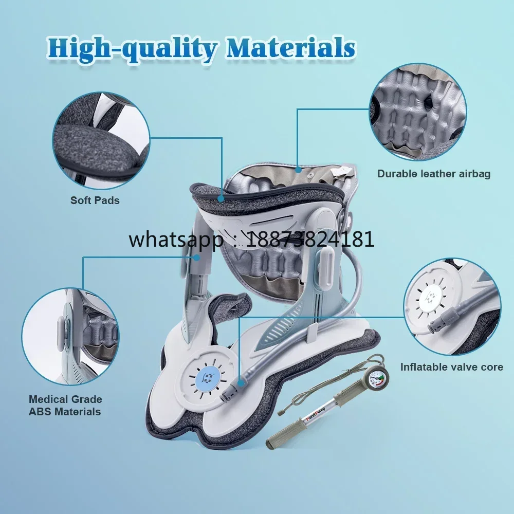 Built-in 8 Airbags Cervical Neck Traction with Air Pump for Cervical Alignment Physical Therapy fast shipping