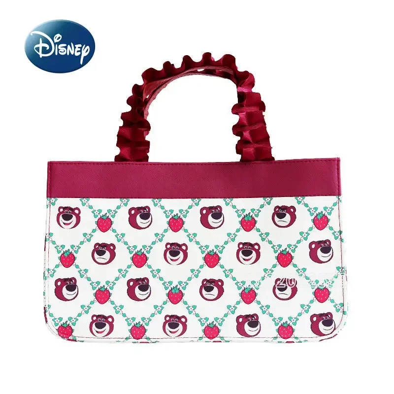 

Disney Strawberry Bear Original New Women's Shoulder Bag Luxury Brand Women's Handbag Flower Pleated Women's Bag Large Capacity