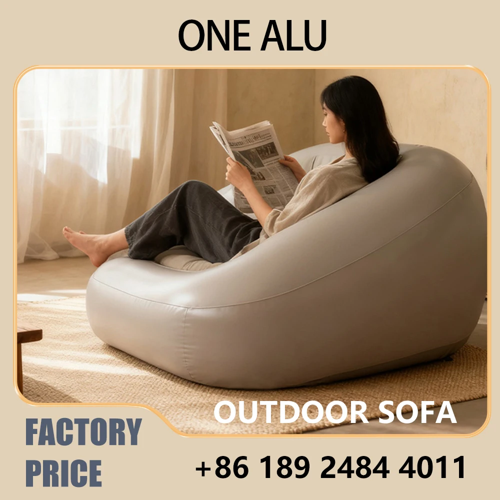 Inflatable Sofa, Lightweight Portable Air Lounger with Nest Design, Easy Setup for Beach & Camping, Durable PVC Material
