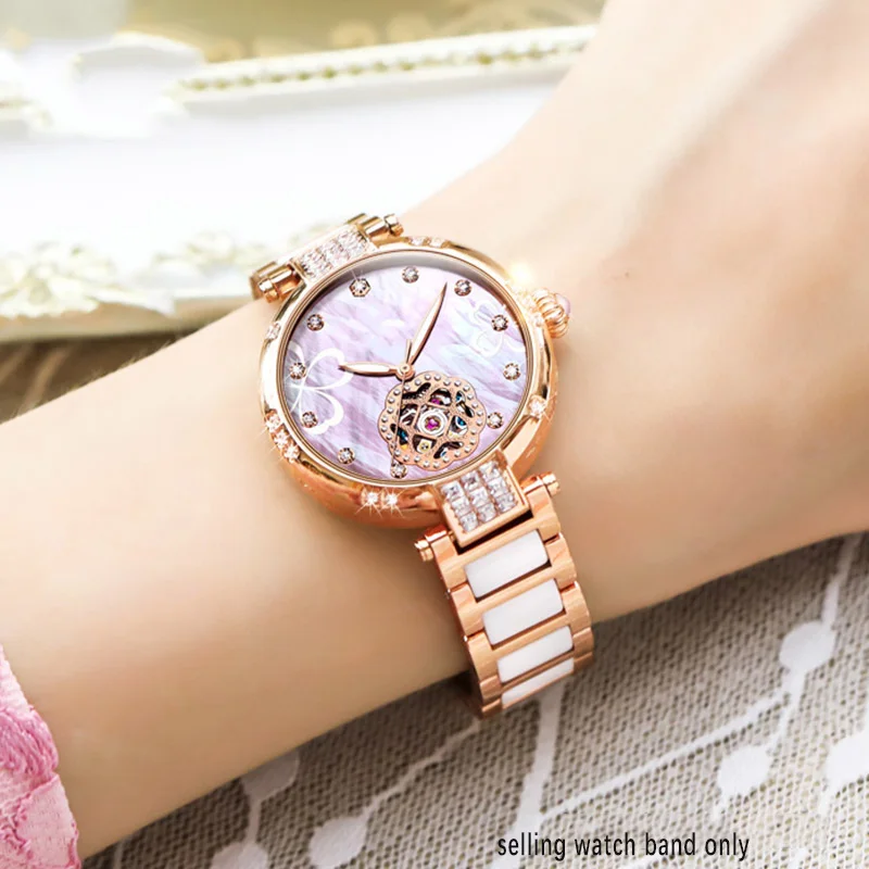 Pasek ceramiczny z karbowanym 20*12mm do zegarka MK damska gwieździste niebo seria Parker MK5896 ceramiczna bransoletka na rękę dla Folli Follie