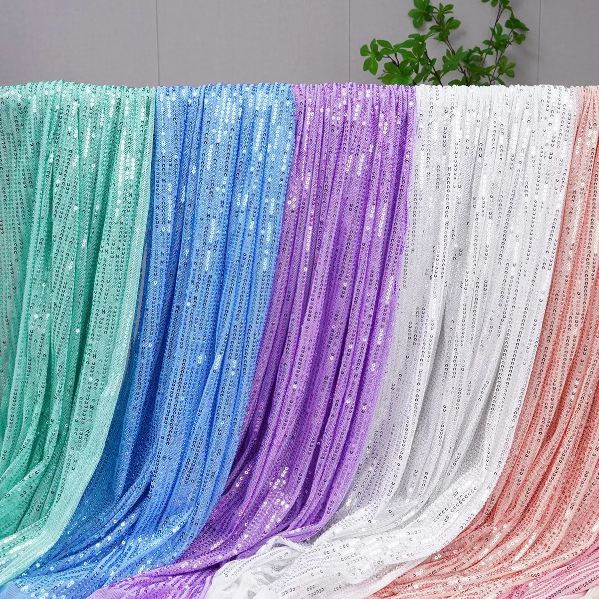 Stretch Mesh Vertical Strip Sequin Embroidery Fabric, Glitter Cloth for Stage Costume, Camisole, Garment & Handbag Accessories