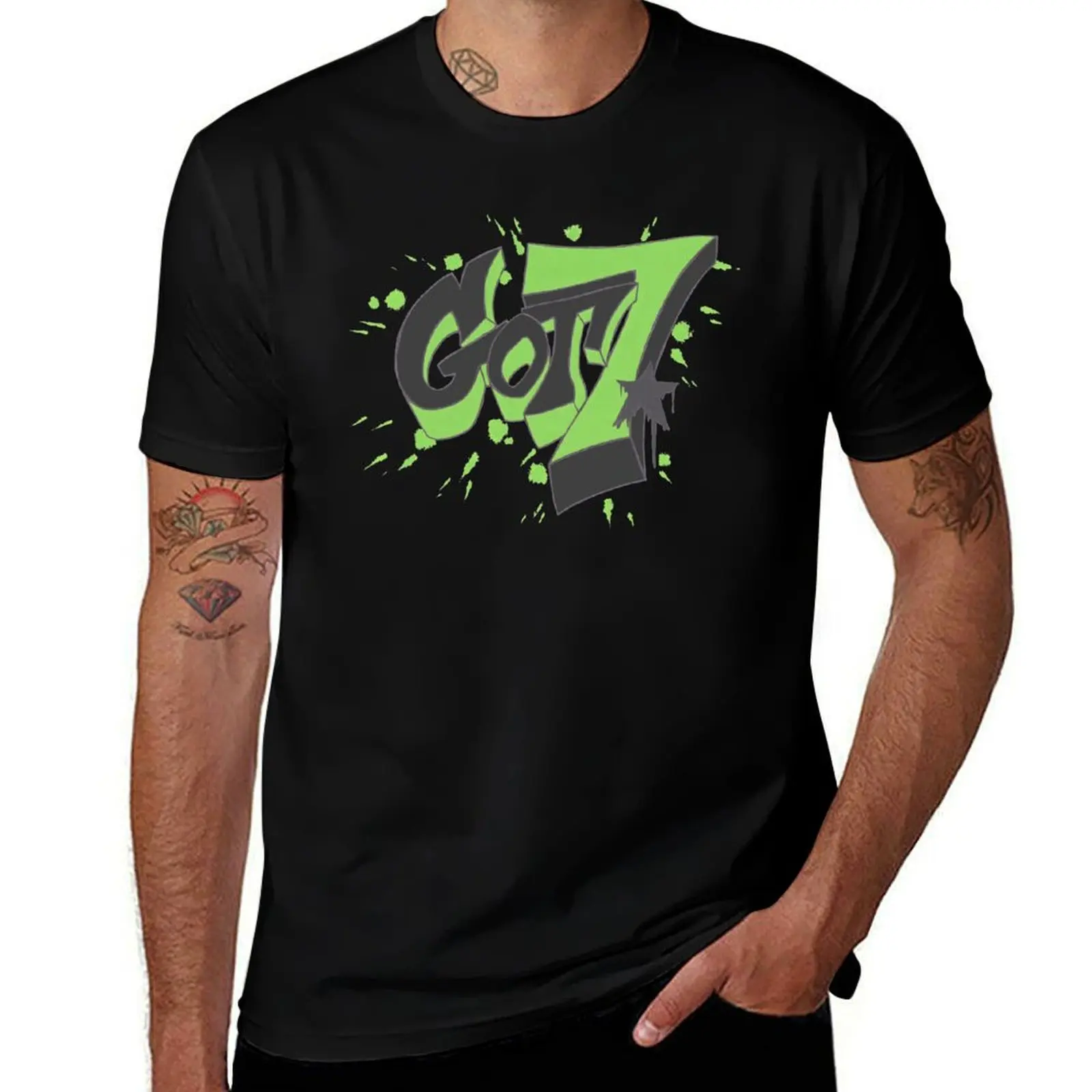 

Got7 Graffiti T-Shirt t shirt man plain black cotton t-shirt plain for man package t shirts for man slim fit T-shirt