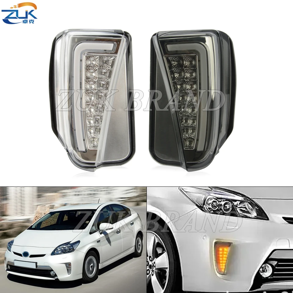 

Car Front Bumper LED Daytime Running Light DRL Turn Signal Fog Lamp Foglight Foglamp For TOYOTA PRIUS 30 W3 ZVW30 2012 2013 2014