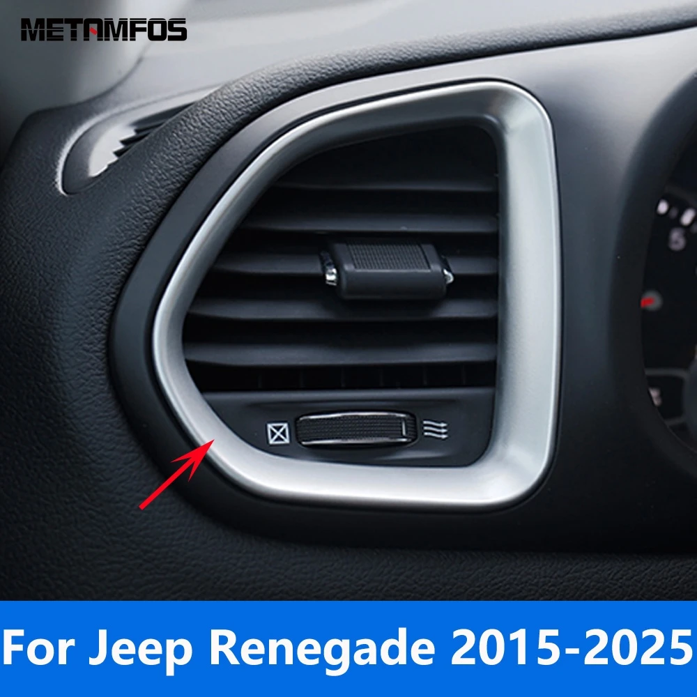 

Накладка на боковой передний дефлектор кондиционера для Jeep Renegade 2015-2023 2024 2025, матовая, аксессуары для интерьера, стайлинг автомобиля