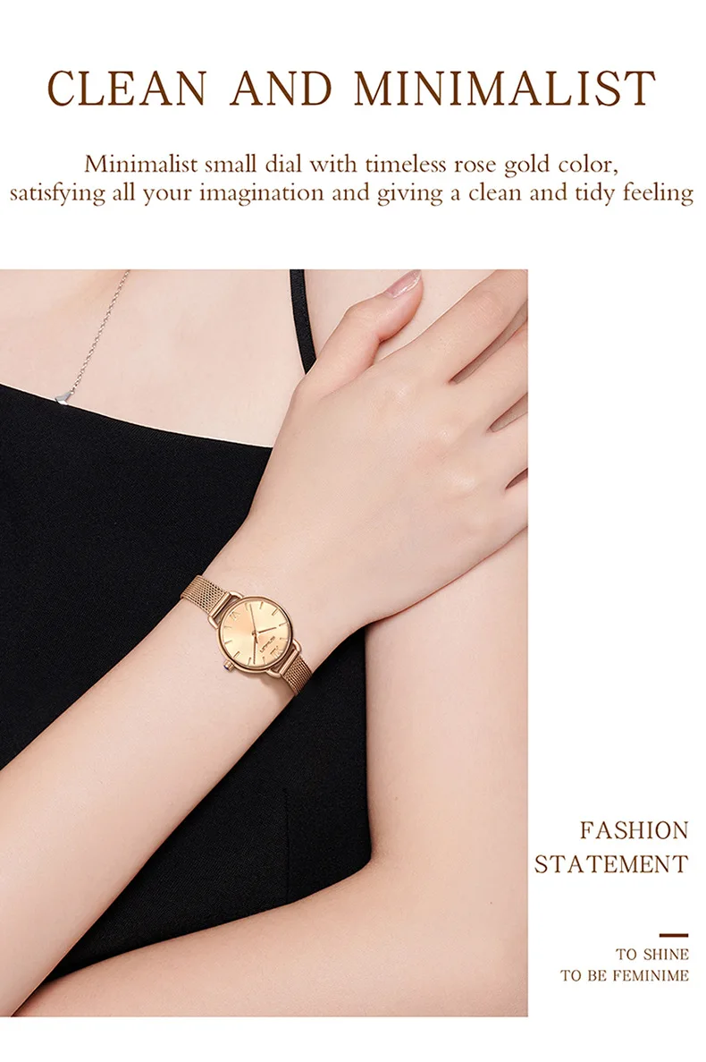 Sanda jam tangan Analog wanita, arloji Dial bulat tahan air Quartz gerakan bisnis 1118 2023