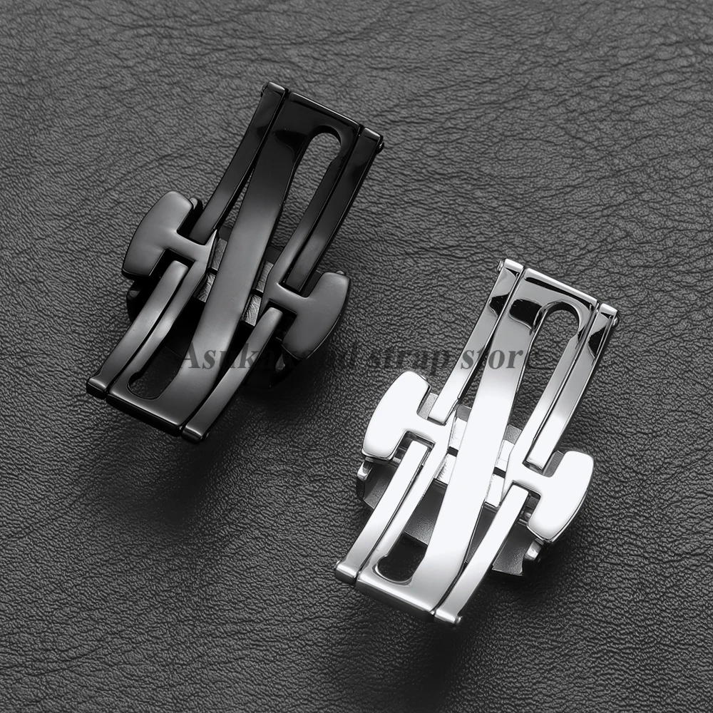 16mm 18mm Stainless Steel Polished Watch Buckles for Patek Philippe for Aquanaut Silicone 5164A 5167A 5168A Metal Folding Clasp