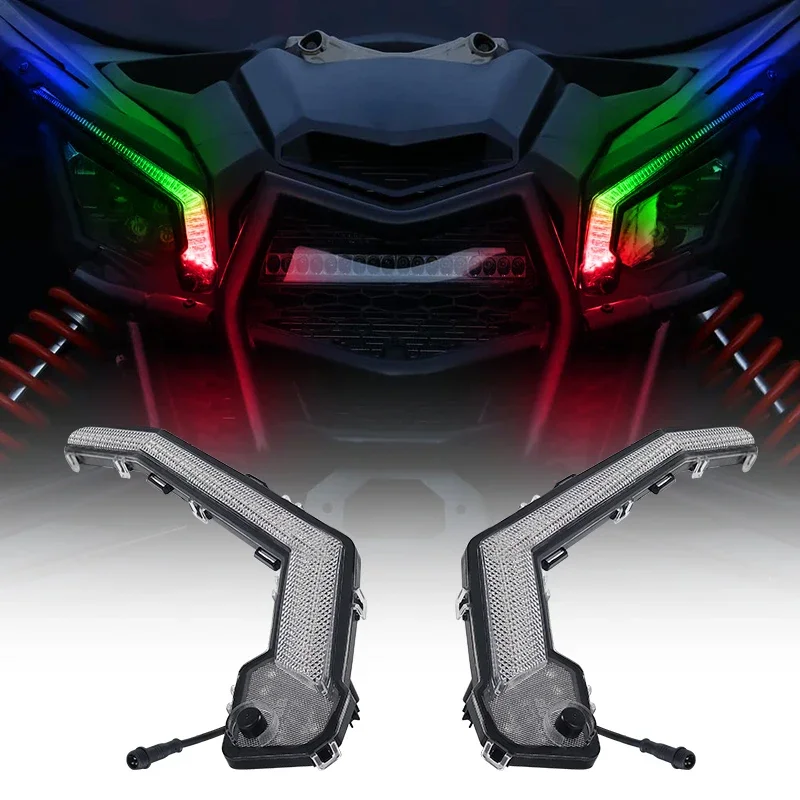 

2022 NEWEST Car Accessories For Maverick Can-Am X3 Fang Light App And Remote Sync Control RGB Color LED UTV/ Turn Signal Lights