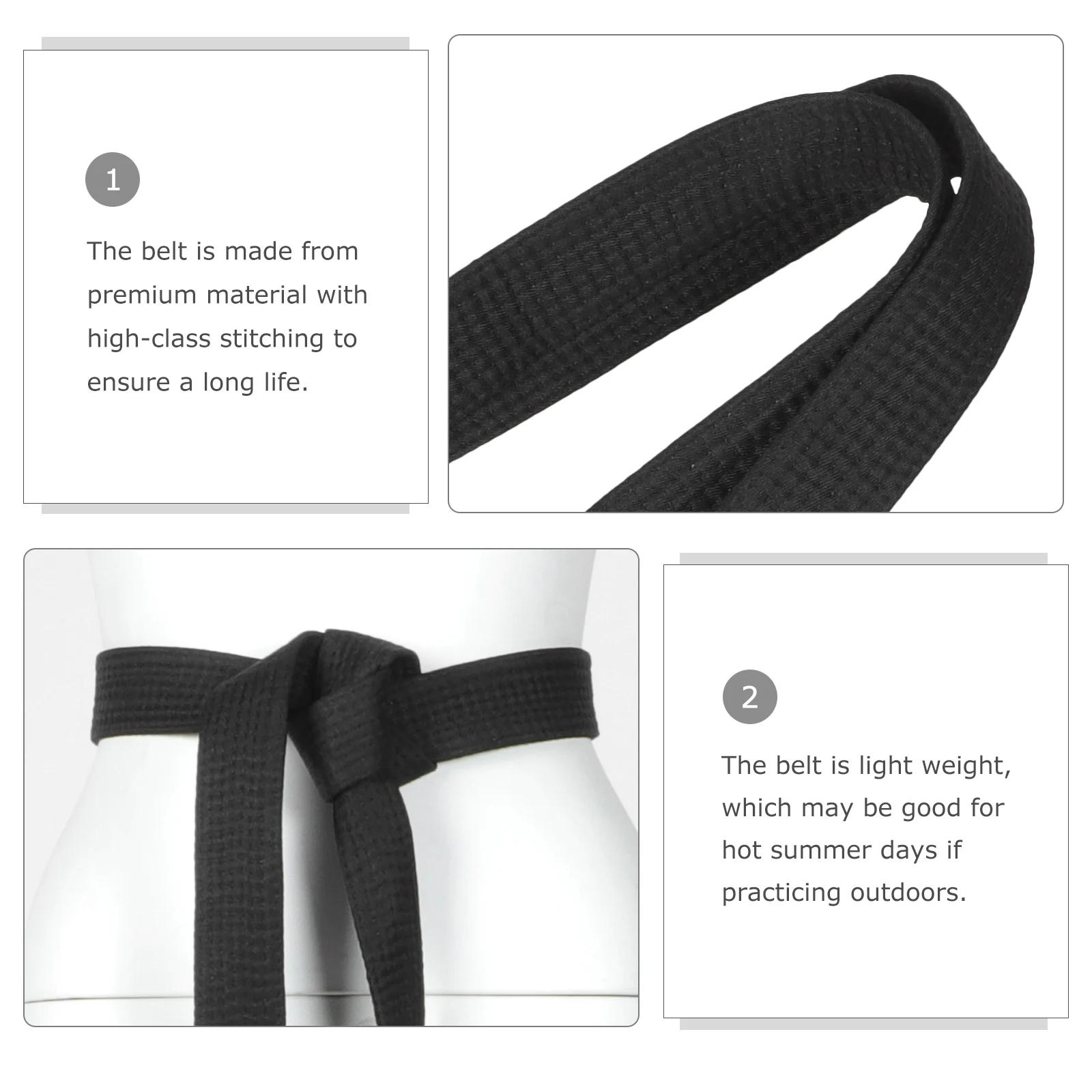 

Karate Premium Stretchy Waist Band Lightweight Uniform Belt For Taekwondo Martial Arts Training Exam Ranking Belt Workout