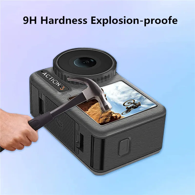 DJI OSMO 액션 3 카메라 전면 및 후면 강화 유리 보호 필름, 스크래치 방지 렌즈 보호 필름 DJI Osmo 액션 3