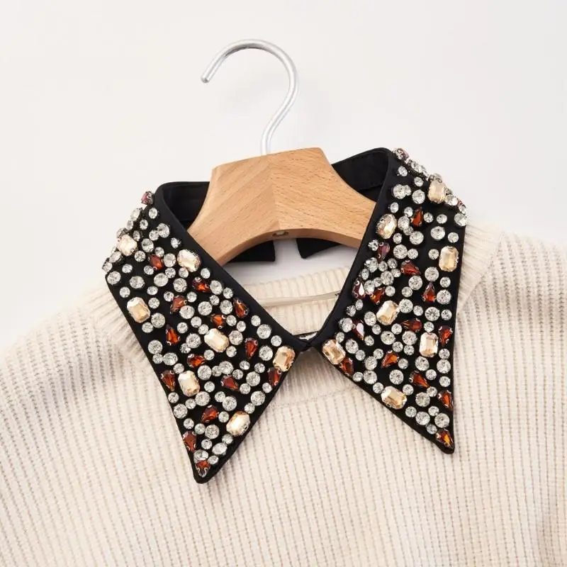 2026 New Elegant False Collar Sparkling Crystal Studded Professional Office Neckpiece