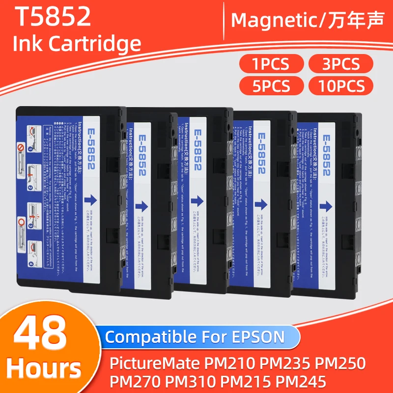 1pcs~10pcs 5852 T5852 Ink Cartridge Compatible For EPSON Picture Mate PM210 PM235 PM250 PM270 PM310 PM215 PM245 Inkjet Printers