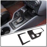 For Ford Ranger Everest Wildtrak T7 T8 2015-2021 Car Center Console Gear Trim Frame ABS Carbon Fiber/Red Car Accessories