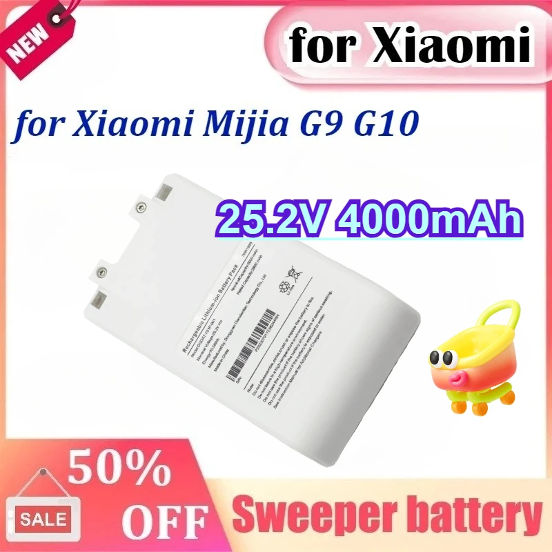 

25.2V 4000mAh Rechargeable Li-ion Battery for Xiaomi Mijia G9 G10 Wireless Vacuum Cleaner Sweeper Accessory DGDXT-7S1P-001
