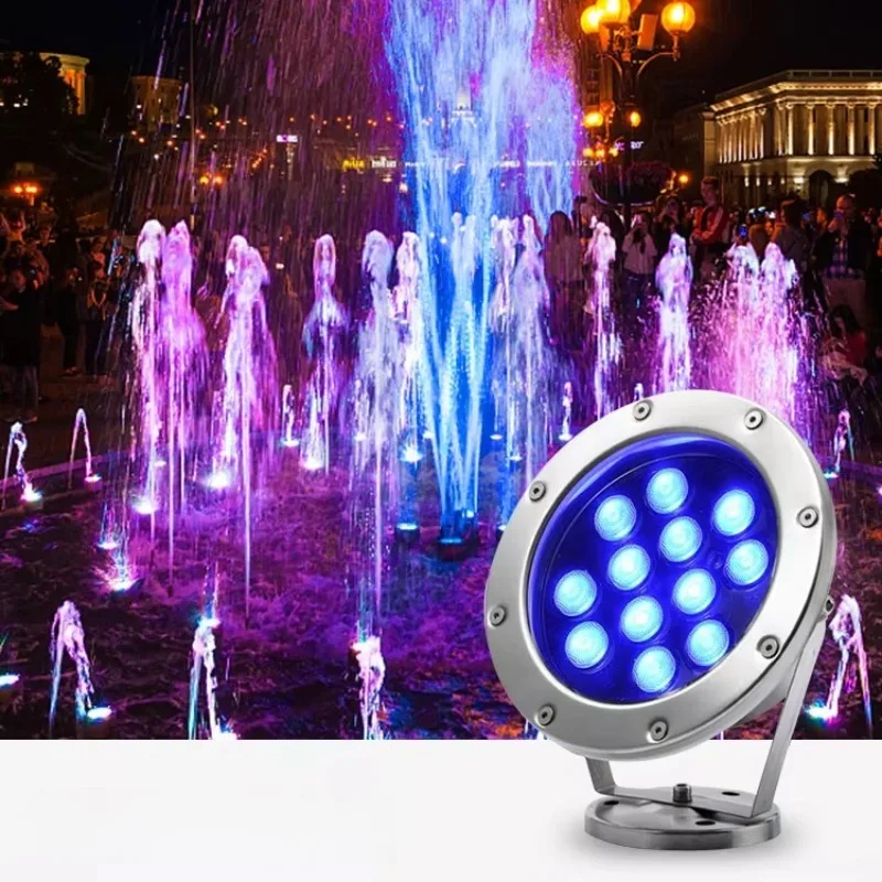 

9W Stainless Steel Underwater LED Light RGB 12V 24V Underwater Fountain Lamp IP68 Water Fountain Light Outdoor Garden Landscape