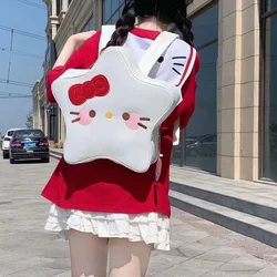 Sanrio New Hello Kitty Cute Creative Five-Pointed Star Large Capacity Pu Schoolbag Clow M Melody Backpack