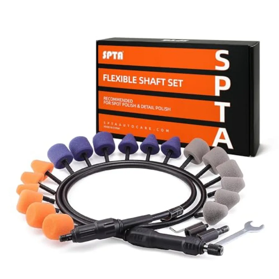 

Mini Polishing Ball Flexible Shaft Set With 18Pcs Conical and Cylindrical Drums Used On Mini Car Polisher for Car Wheel Detaili