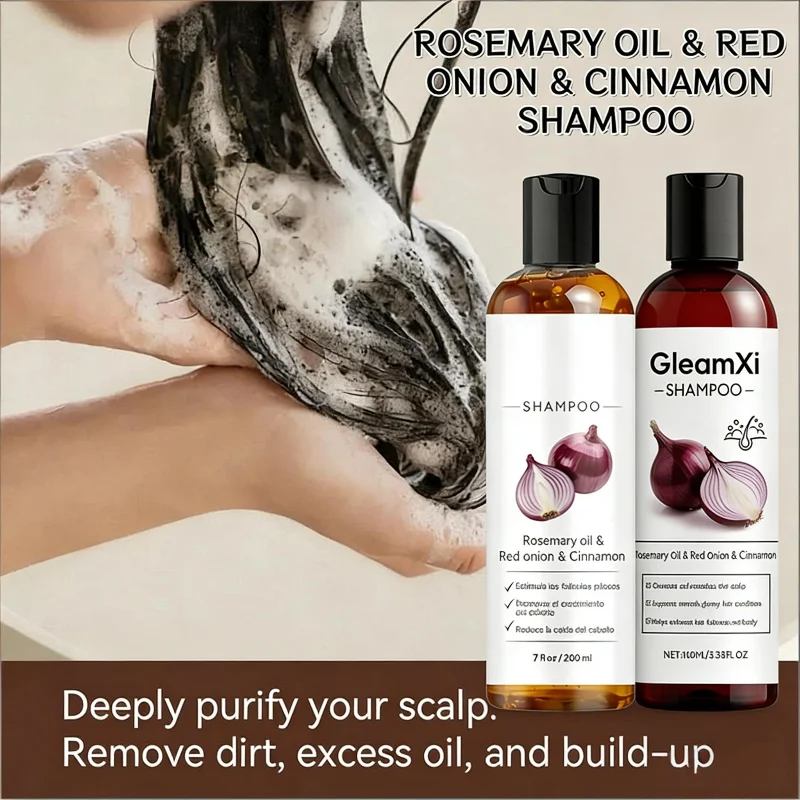 

Новый шампунь с луком и розмарином для контроля жирности, разглаживания и очищения кожи головы, восстановления поврежденных волос и придания им блеска.