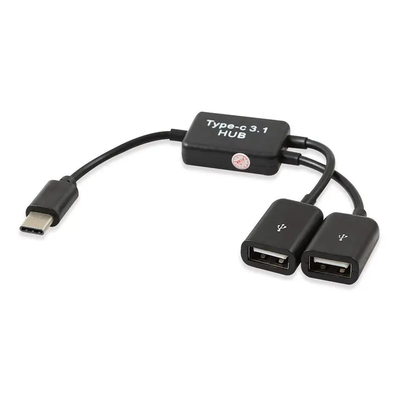 ชนิด C OTG USB 3.1ตัวผู้กับ2.0คู่ตัวเมีย OTG สายเคเบิล2พอร์ตตัวแยก Y