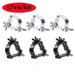 6 Pcs Heavy Duty Clamps DJ Stage Lights Hooks Aluminum Alloy Clips Moving Head Truss Hook 48-52mm Pipe Diameter