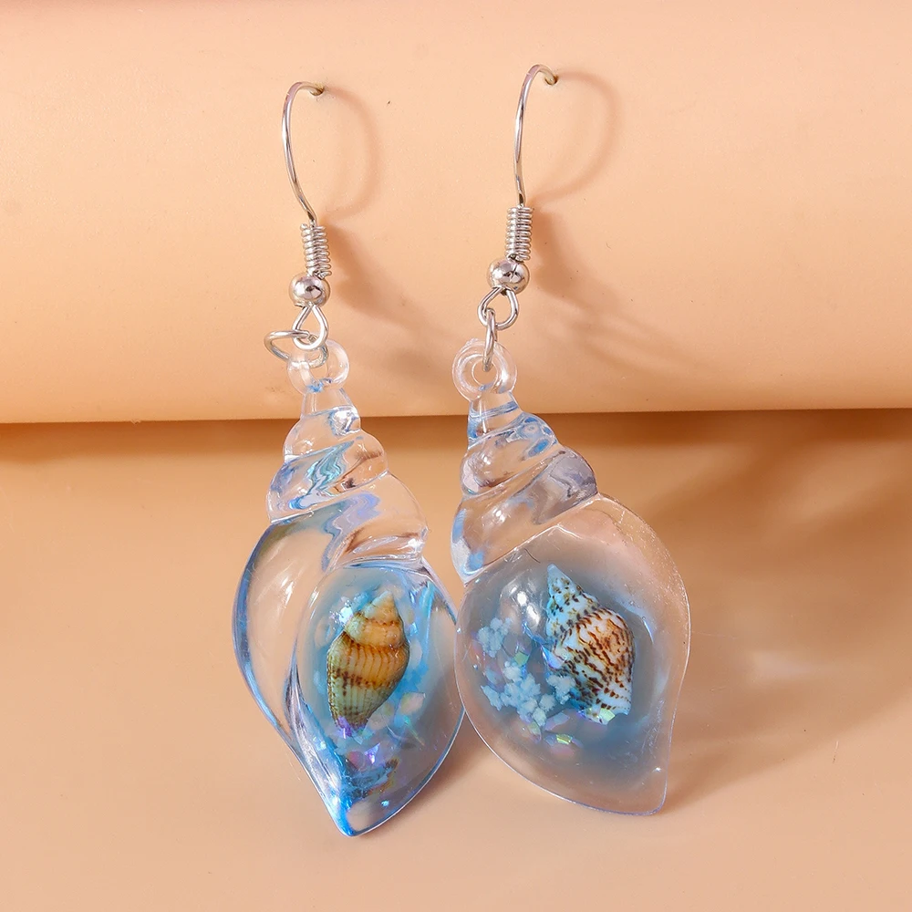 Aihua bunte Harz Sommer Strand Muschel Muschel Ohrringe für Frauen Mädchen Urlaub Ohrringe Brincos süßen Schmuck Geschenke – Detail 7