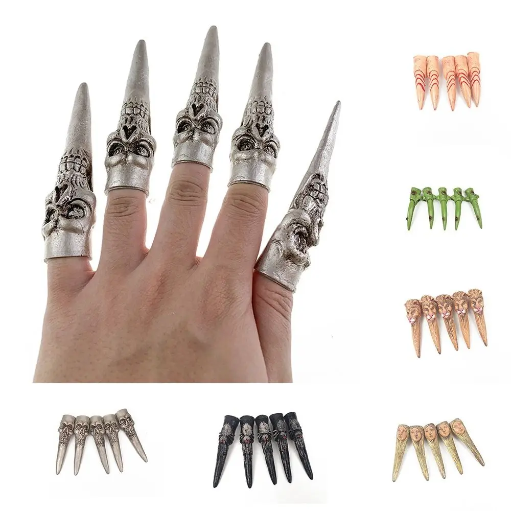 Horror Ghost Zombie Heks Vingerwieg Leeuw Spider Halloween Vinger Cover Latex Cosplay Voordelen Nep Vingers Festival Speelgoed