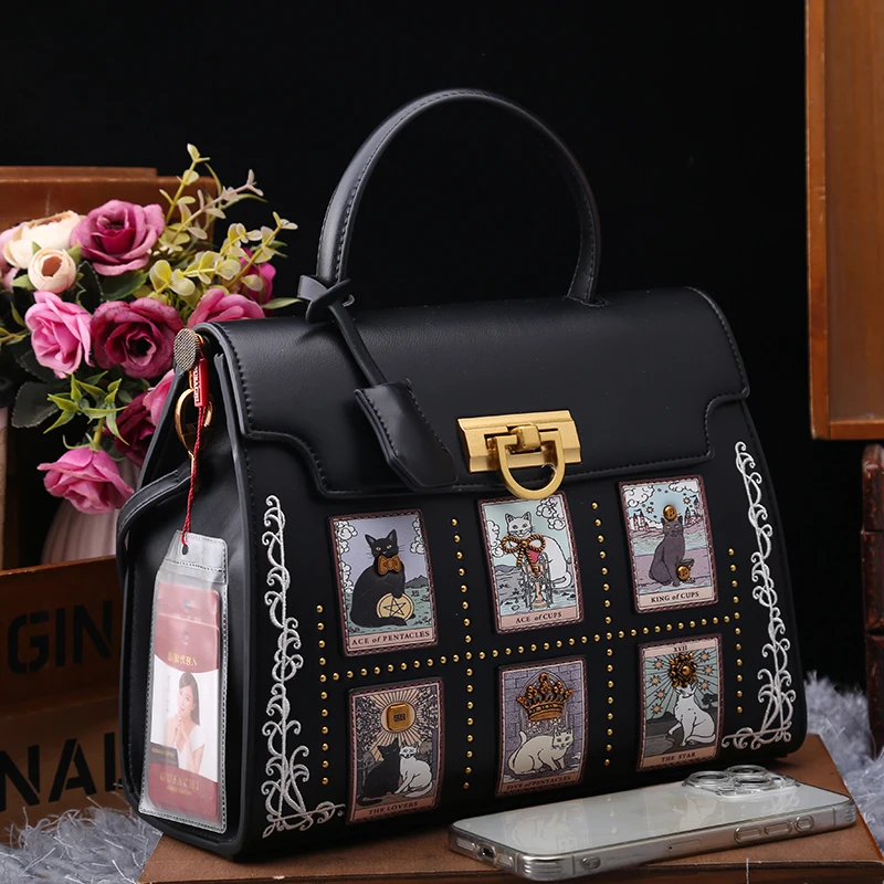 Light luxury brand women's handbag 2025 new autumn and winter fashion heavy industry painting designer Shang crossbody bag large