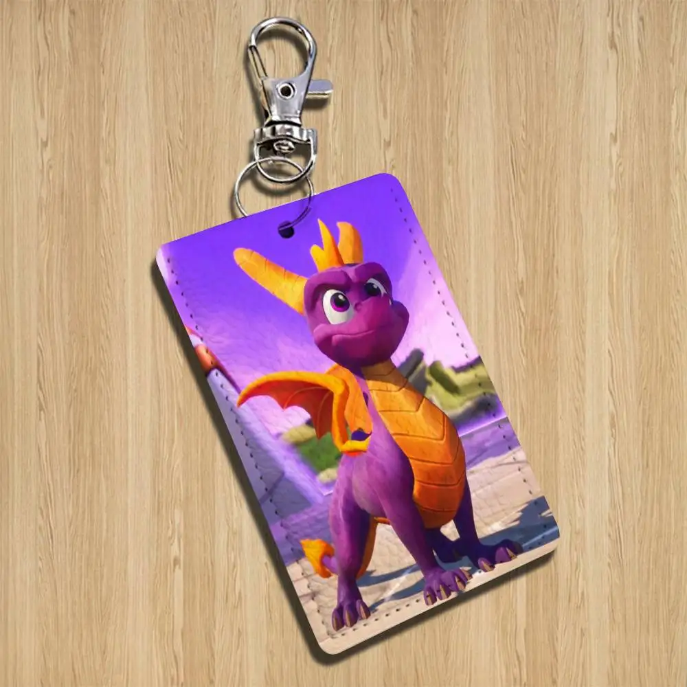 S-Spyro R-Reignited TrilogyS Keychain Holder Suitable For Subway Bank Card Bus Card Case Badge Holder Wallet  Textured pattern