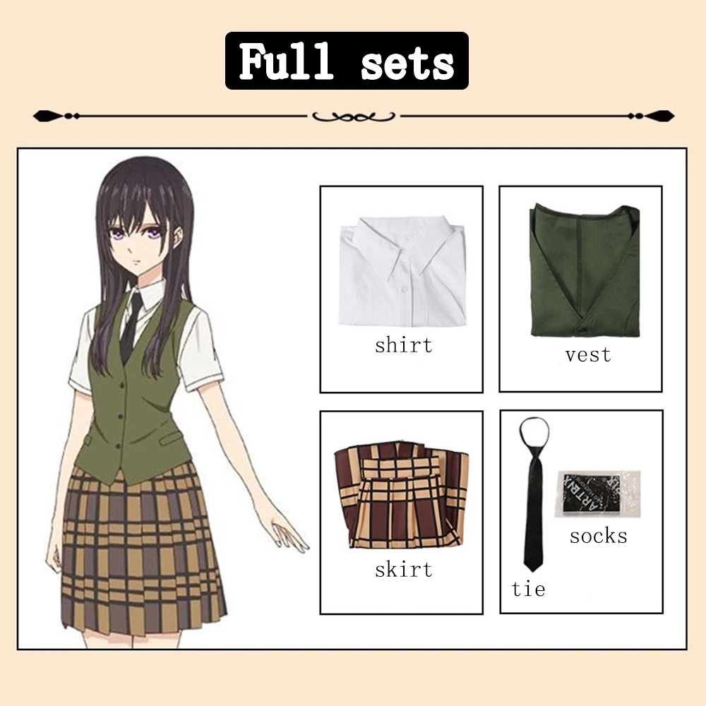 Aihara Mei Cosplay Anime Citrus Aihara Mei Cosplay disfraz peluca uniforme escolar falda trajes Halloween carnaval disfraces para mujeres