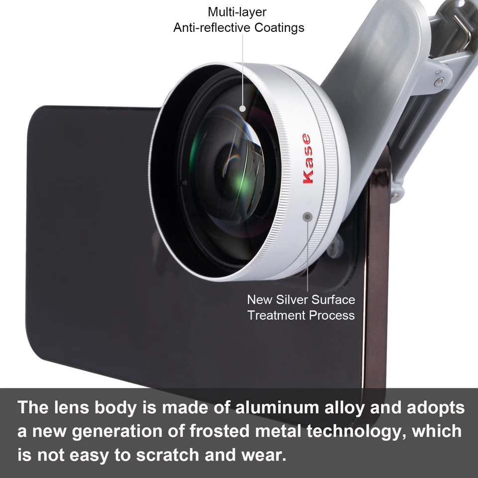 

Обновленный HD-макрообъектив Kase Master Plus для iPhone 16 15 14 13 Pro Max, Samsung, Android, с увеличенной дистанцией фокусировки 45-85 мм