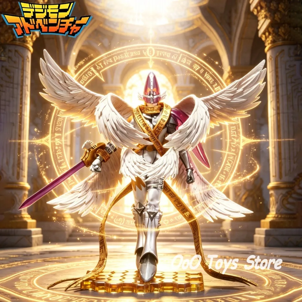 22cm/8.6in Anime Digimon Adventure Figure Entirely body Holy Angemon Action Figures Pvc Statue Collection Model Toys Gifts