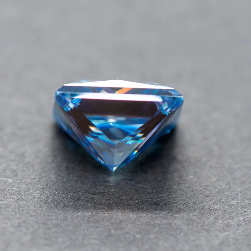 Moissanite Stone Princess Cut Sapphire Blue Colour VVS1 with GRA Certificate for Gemstone Charms Top Jewelry Making Materials
