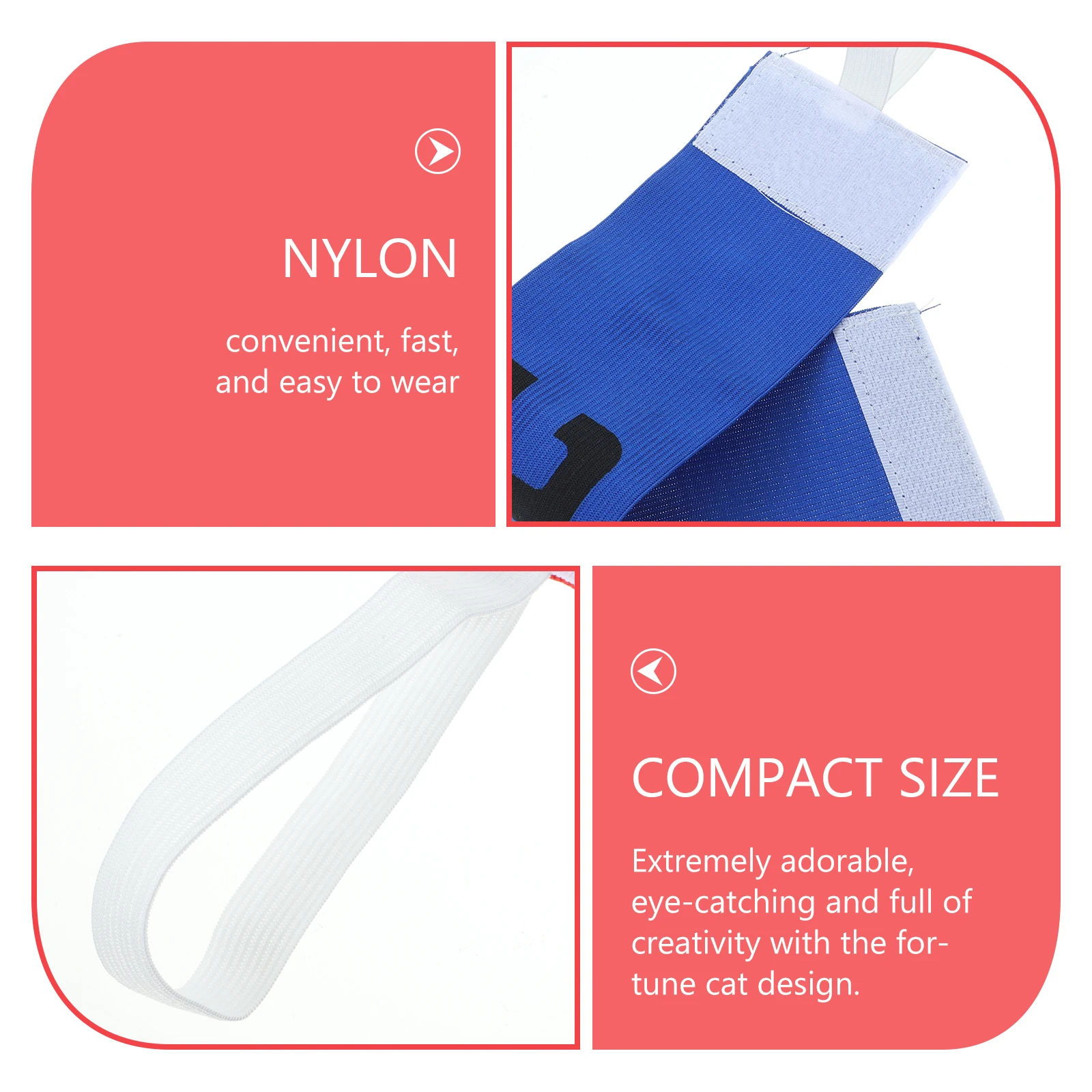 

6pcs Football Captain Armband Nylon Durable Bright Color Clear Printing Wear-Resistant Portable Washable Sports Team Leader