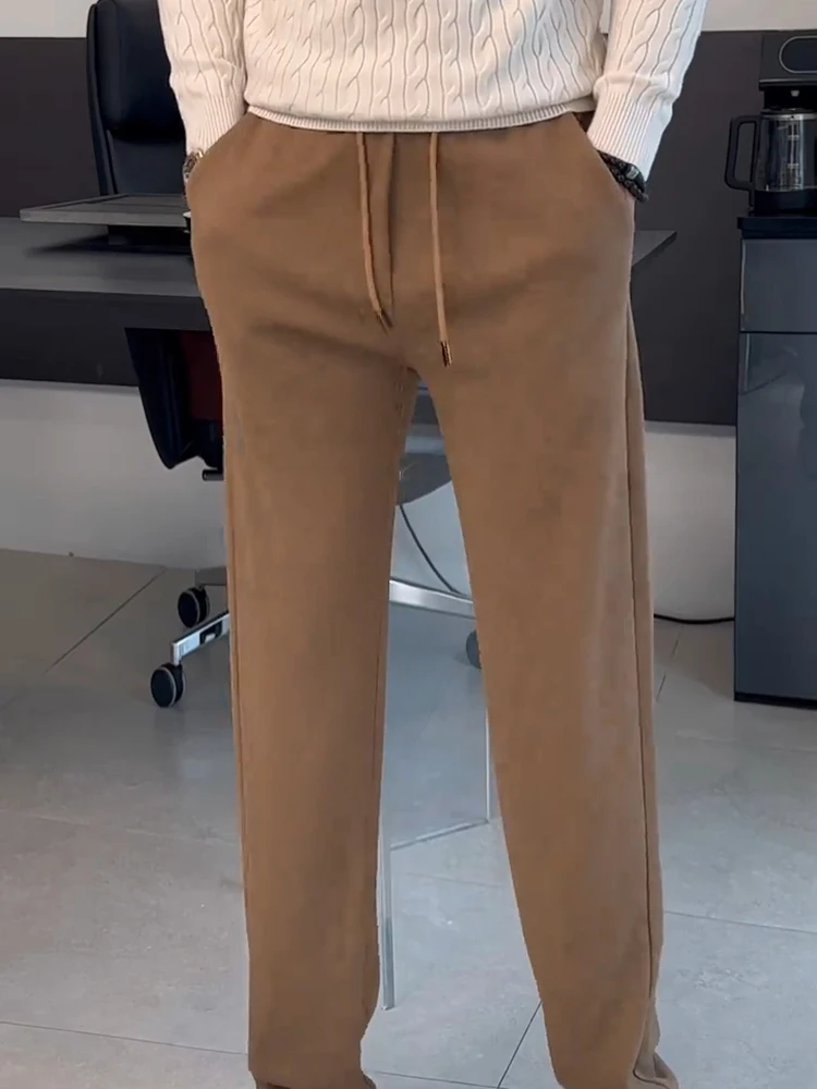 

High-Quali Men's Casual Pants New Faionable Versatile Straight Leg Anti-Bacterial Straight Tube Mid-Waist Winter Autumn