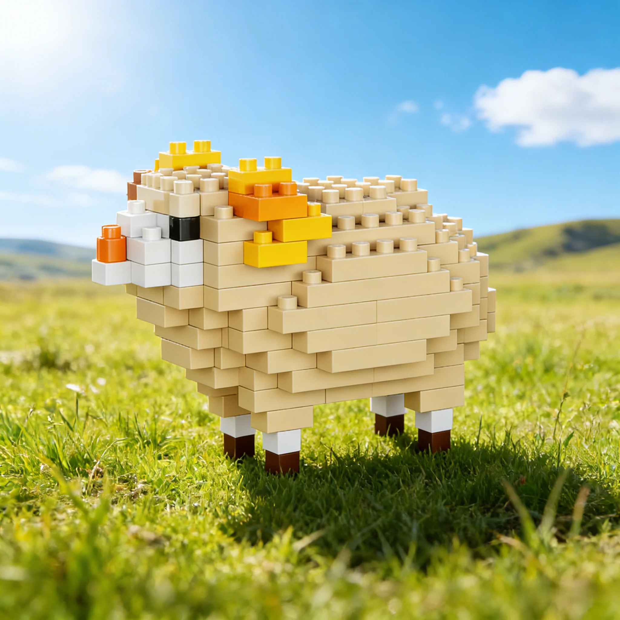 自然動物 3D モデル マイクロミニビルディングブロックキット - 草原の風景、組み立ての楽しみ、コレクタブルフィギュアディスプレイ