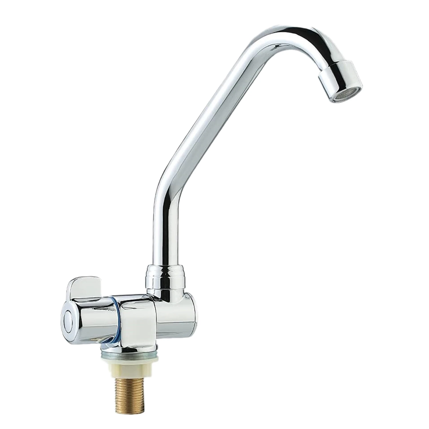 Rubinetto per camper pieghevole Rotazione a 360 gradi Rubinetto per lavabo in rame con maniglia singola/montato a parete per portello per ponte per barche marine RV