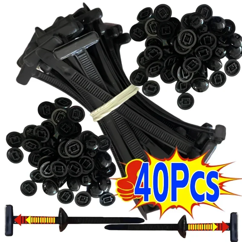 Nylon Self-Locking Clip Clips Universal Cable Tie Buckle Car Fastener Set Cable Tie Buckle Car Fastener Fender Trunk Accessories