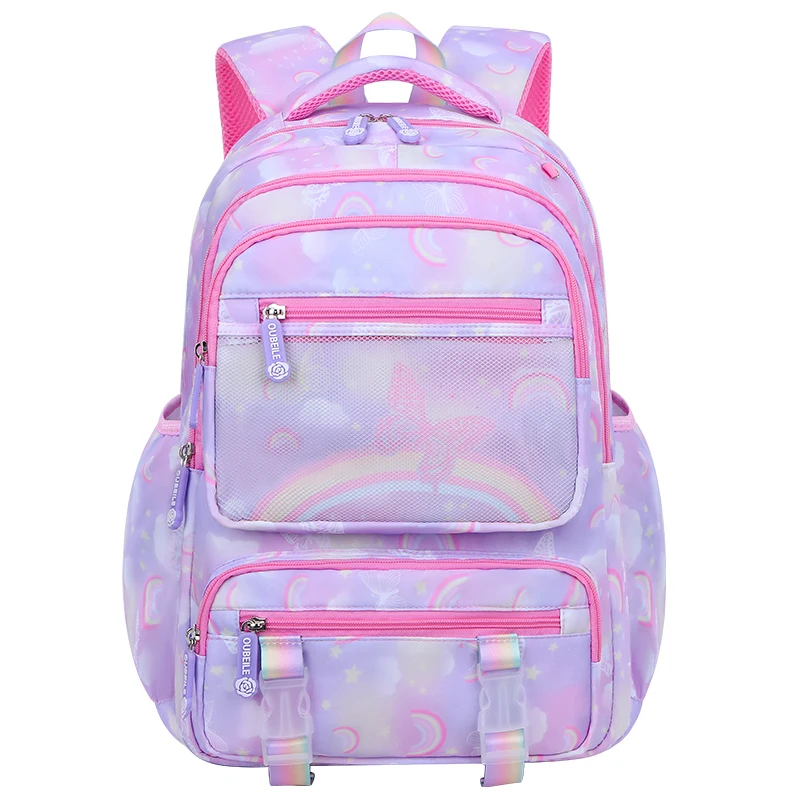 Backpack for Girl Schoolbag Rainbow Butterfly Coloured Ribbon New Aesthetic Backpack for Elementary Student Teen Girl Bookbag