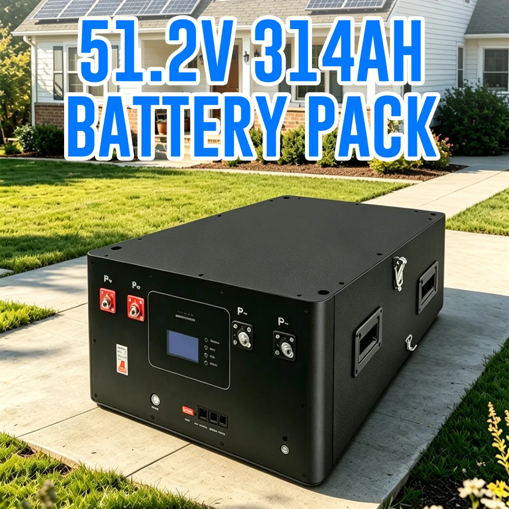 Image of 16-kWh-Batteriepack 51,2 V LiFePO4 48 V 330 Ah Lithium-Batterie 8000 Zyklen Bluetooth 16S200A Smart BMS Solarenergiespeicher Akku EU
