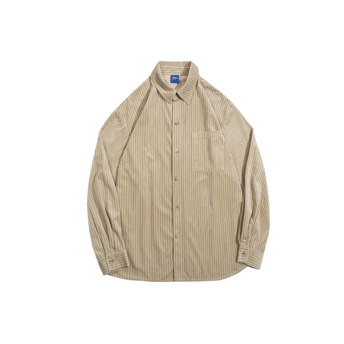 Japanese Vintage Corduroy Striped Shirt Men Autumn New All-match Long Sleeve Loose Casual Lapel Pockets Men's Striped Shirt