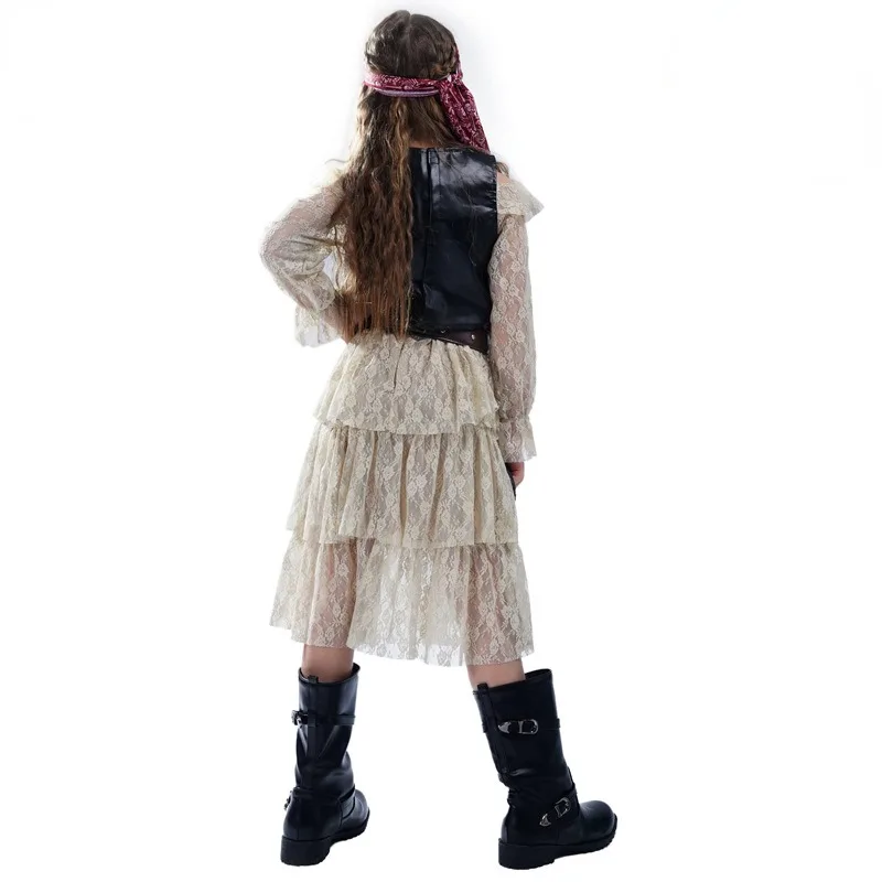 New Halloween Carnival Night Girls Lace Pirate Skirt Girl Pirate Cos Party Costume Pirate Stage Performance Costume