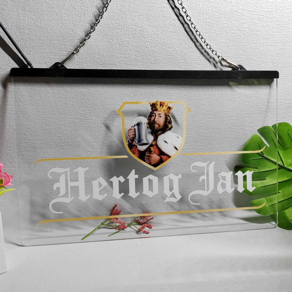 Hertog Jan Bar Holland Beer Multicolour Luminous Sign with Neon Light Emitting Effect Home Decor Bedroom Wal