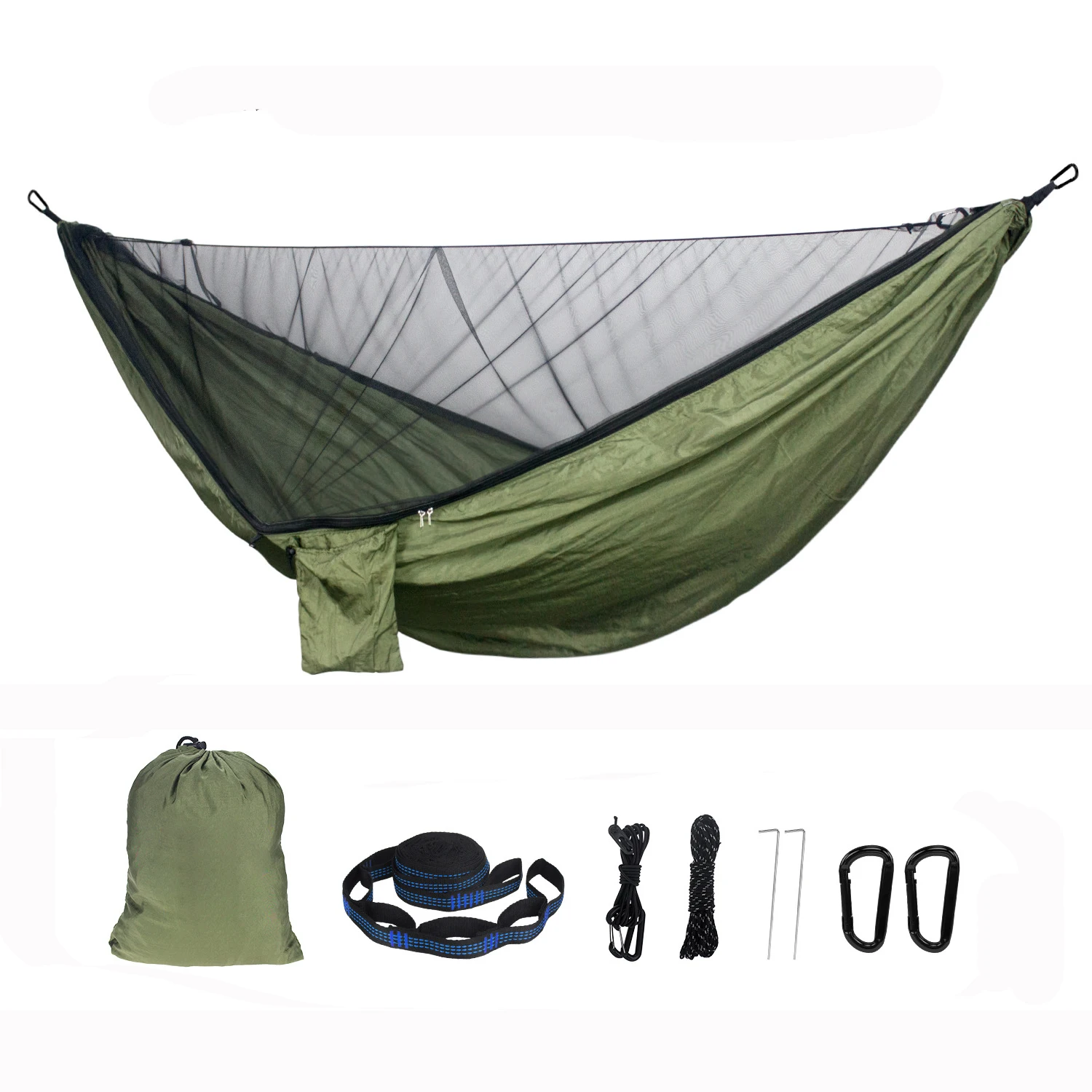 

Quick Opening Mosquito Net Hammock, Simple Pull Rope, High Bearing, Military Nylon Densified Mosquito Net